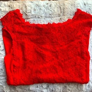 Express Lace Red Top